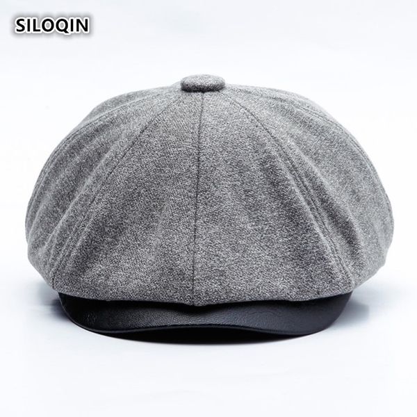 

siloqin quality men keep warm berets autumn winter velvet thicken ear protection beret middle old aged leisure motion tongue cap, Blue;gray