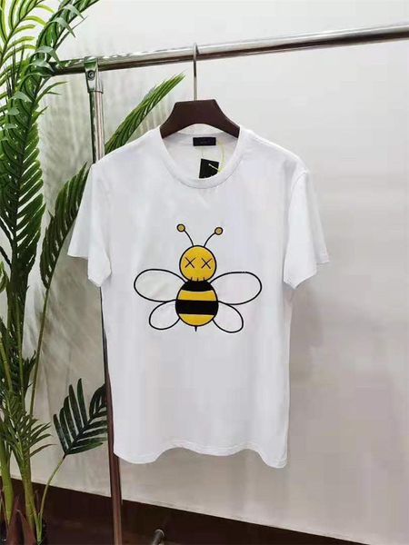 

мужская дизайнерская футболка пчелы вышивка тройники лето марка дышащие футболки для мужчин женщин повседневный стиль с короткими рукавами t, White;black