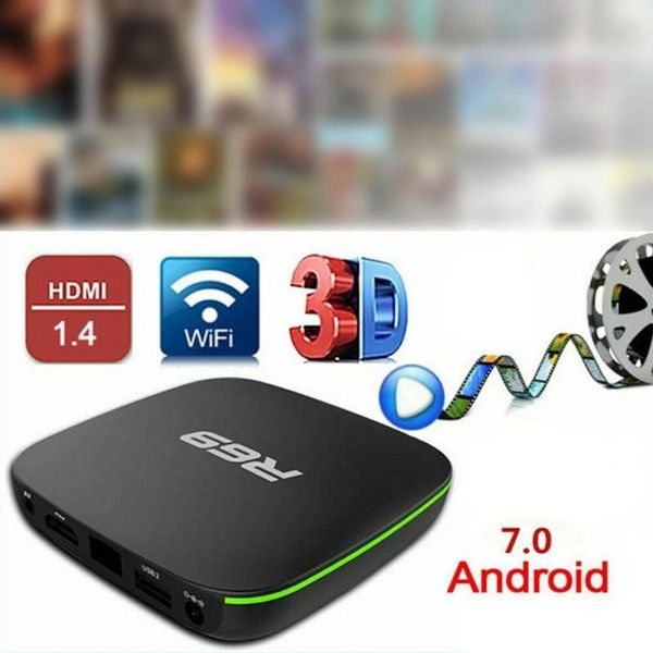 

великобритания plug r69 android 7.1 smart tv box 1 + 8g quad core hd 2,4 ггц wifi 4k media player 1080p hd поддержка 3d фильм автомобиль