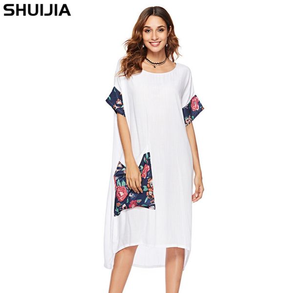 

womens designer season style bohemian street hipster round neck irregular skirt dress0zl9, Black;gray