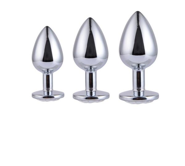 Unisex Butt Toys Plug Анальная Серебряная Вставка Из Нержавеющей Стали с Металлическим Покрытием Изукрашенный Сексуальная Пробка Анальные игрушки Для Женщин 3 шт. / Компл.