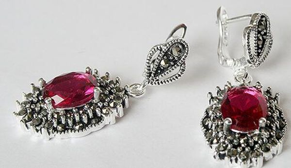 

plata esterlina caliente rosa facetado pendientes mejor regalo, Silver