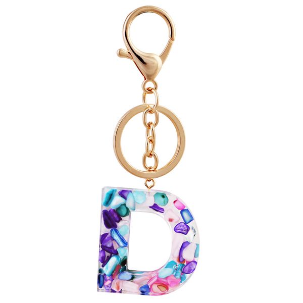 

2020 творческий 26 письмо кулон темперамент key chain акриловая a to z keyrings car key ring simple cute party new, Silver