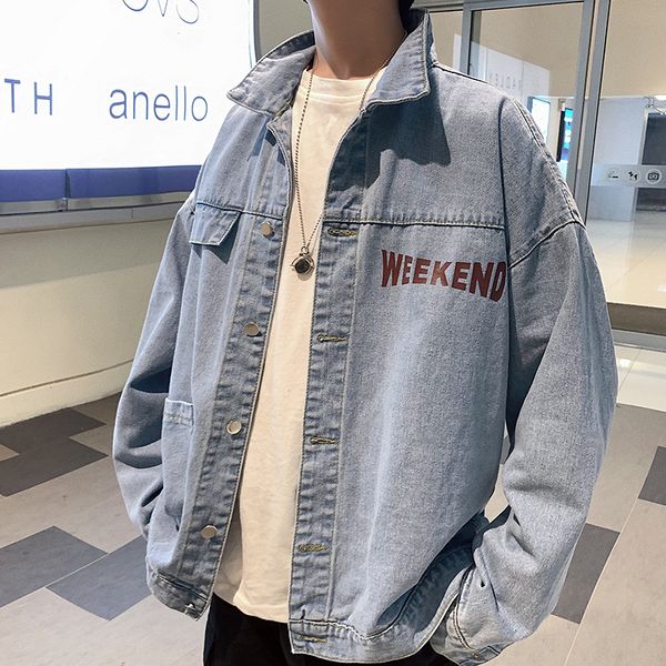 

2019 spring and summer new chinese style men's fashion quality comfortable loose solid color large size harajuku denim jacket, Black;brown
