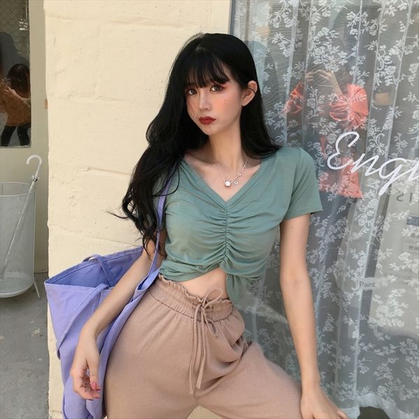 

bean green navel showing chest slimming t-shirt bean green navel showing chest slimming t-shirt, White