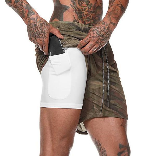 

мужские повседневные шорты 2 в 1 погонный шорты быстрый сушку спорт спортивные клубы фитнес бодибилдинг тренировки встроенные карманы short, Black;blue