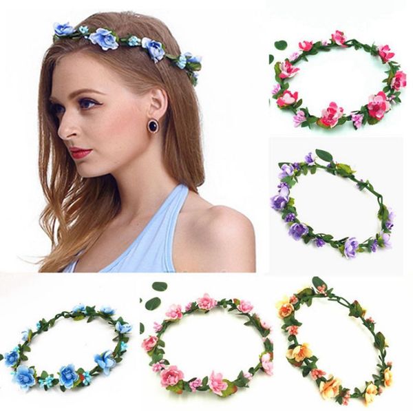 

bohemian flower crowns artificial floral women headbands bride hair wreaths wedding garlands party supplies 11 colors wholesale yyw3004