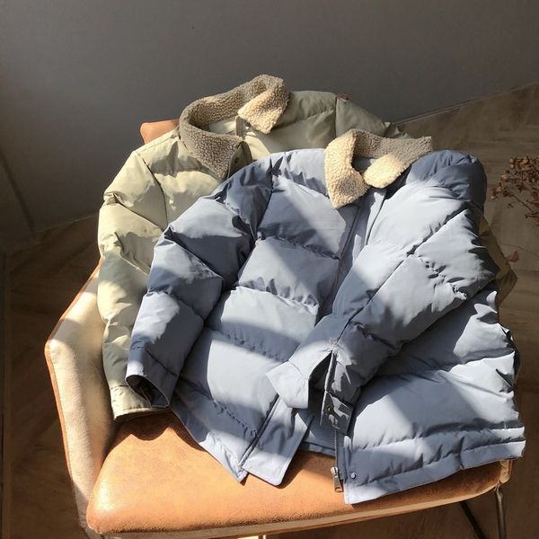 

mooirue autumn winter casual parka overcoat woman lamb collar short cotton-padded cotton-padded clothes long sleeve o neck coat, Black