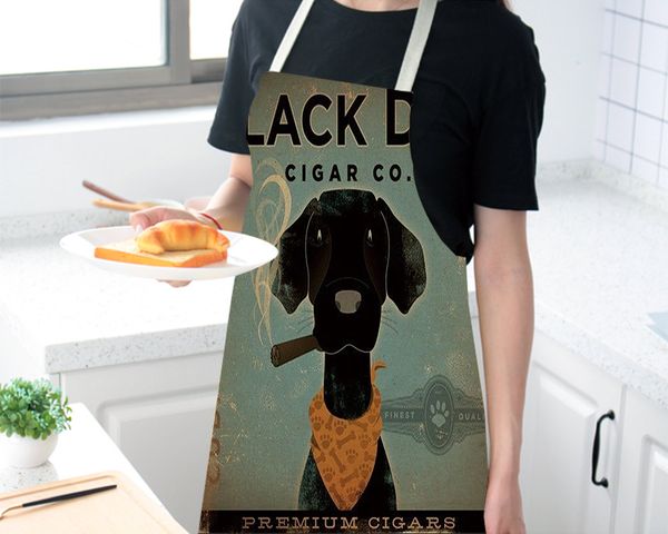 

eco-friendly printed dog style seam sewing hand measured colorful cleaning sleeveless back tie linen apron