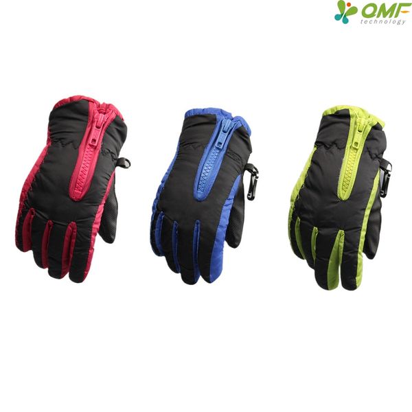 

black patchwork red winter ski glove for kid anti-slip waterproof cycling riding glove windser thicken hiking boy girl