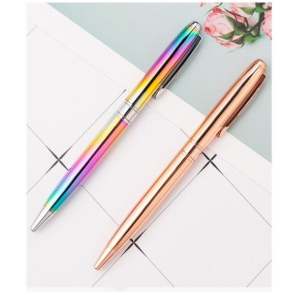 

metal ballpoint pen retractable ball pens 1.0mm black ink wedding signature pens christmas gift stationery school office supply