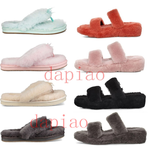 

2019 women furry slippers australia fluff yeah slide designercasual shoes boots fashion luxury designer women sandals fur slides s1564821989, Black