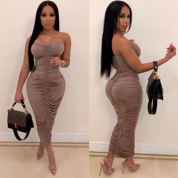 

women strapless bodycon dresses pencil club evening party fashion ankle length dress casual irregular vestidos, Black;gray