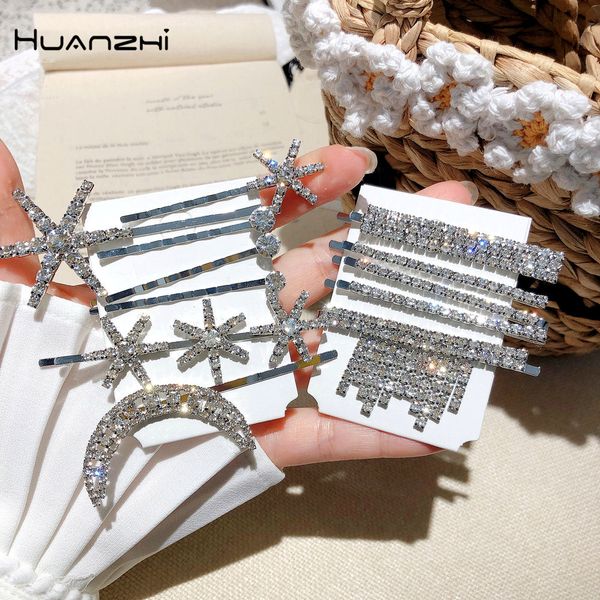

hz 2019 new korea rhinestone hair clip shiny barrettes star tassel fantasy hair grip hairpin accessories for women party