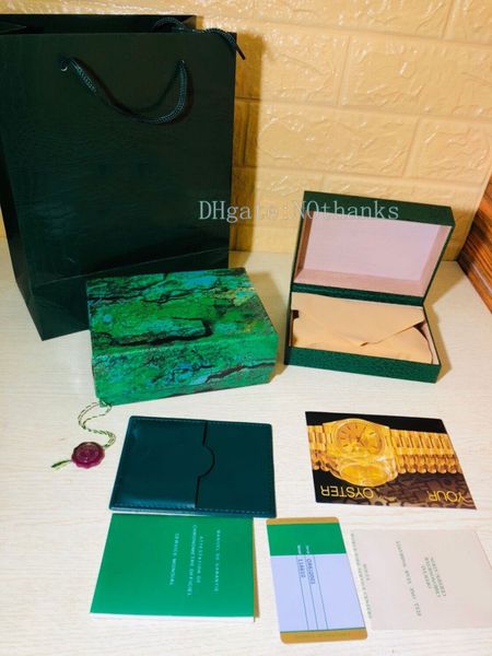 

Luxury Watch Brands BOXES SWISS Boxs The Green original Watch Box Submariner datejust oyster Green Inner And Outer Box Handbag for Rolex88
