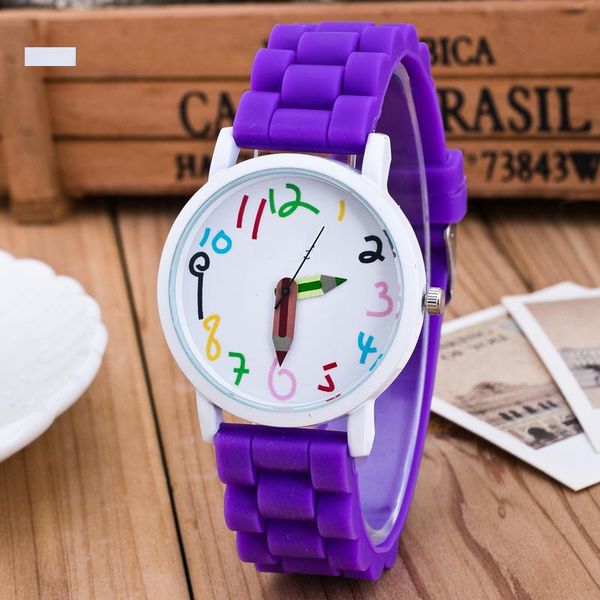 

silicone watches children pencil pointer student watch quartz wristwatches gift watches js24, Blue