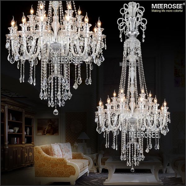 

modern long crystal chandelier light fixture 12 lights clear crystal stair restaurant l pendant lamp prompt shipping 100% guanrantee