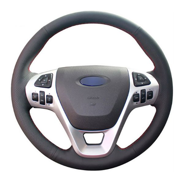 

diy customized pu steering wheel stitch on wrap cover for ford explorer