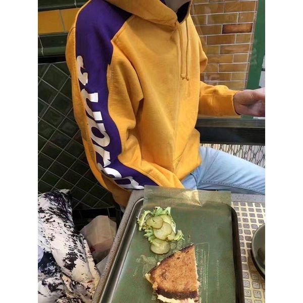 

18fw box logo новой толстовки толстовка пара топ сплошной цвет пальто с капюшоном свитер способом куртки hip hop hfttwy017, Black