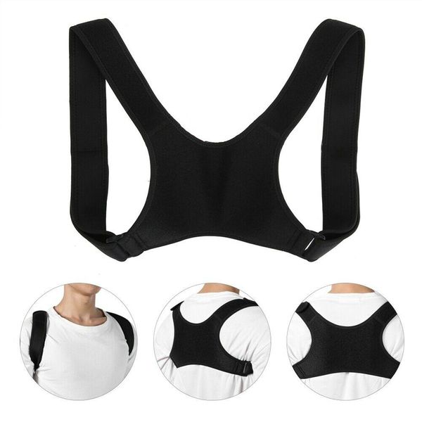 

new upper back posture corrector posture clavicle support corrector back straight shoulders brace strap correct, Black;gray