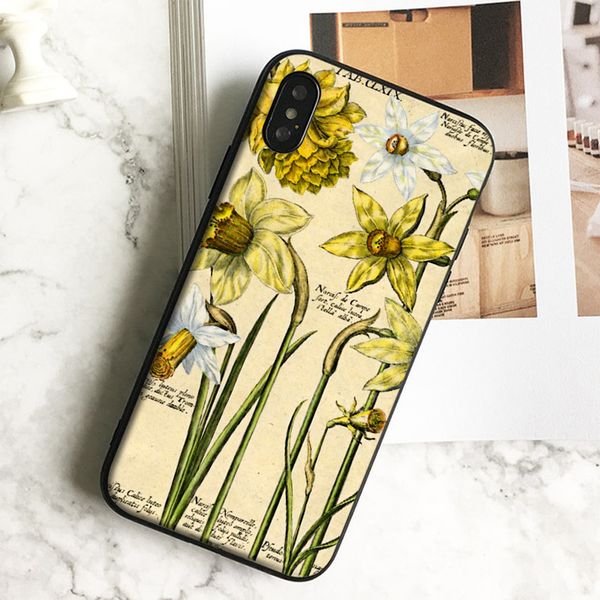 

fundas luxury нарцисс ботанический телефон чехол для iphone 11 pro xs max хг 8 7 6s plus 5 se case soft black tpu силиконовый чехол