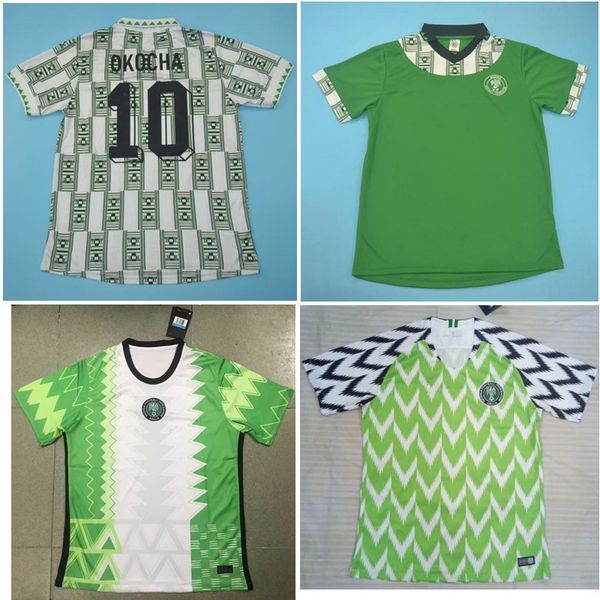 

1994 nigeria retro soccer jerseys 2020 football shirt okocha jersey 2018 musa mikel okechukwu classic maillot de foot, Black;yellow