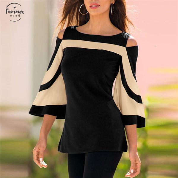 

shoulder women blusas womens blouse ladies pullover camiseta tee shirt regular femme mujer bluzki damskie chemisier femme 4kk, White