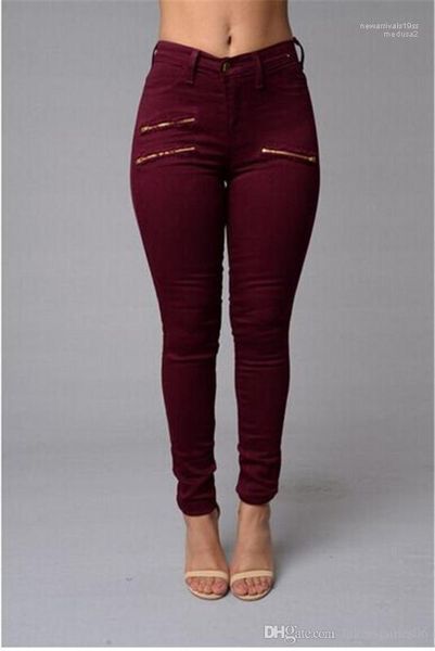 

pants silm fit fashion solid color famale jeans casual womens designer hole jeans long, Blue