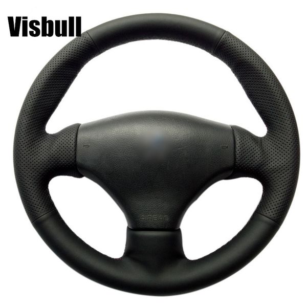 

visbull pu leather car steering wheel cover v1048 for 206 2003 206 cc 2005