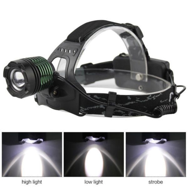 À Prova D 'Água XM-L T6 LED Zoom Mini Headlamp Caça Farol cabeça Tocha Lâmpada Portátil USB Recarregável Bicicleta Cabeça Luz 18650 Carregador de Bateria