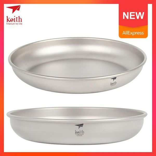 

camp kitchen keith pure titanium camping dishes 150ml-450ml saucer outdoor tableware plates cutlery 30g-70g ti5362/ti5368