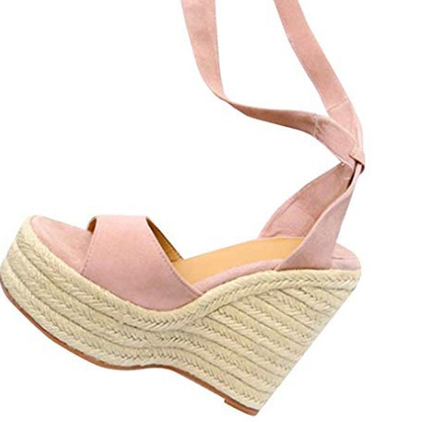 

vogue women fashion open toe wedges thick bottom lace-up beach shoes roman sandals summer round toe platform sandals may 25, Black