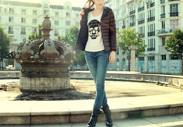 

Solid With Zipper Pocket Women Cotton Padded Jacket Fashion Thin Hooded Woman Clothes Ladis Winter Coats