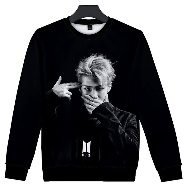 

bts team love yourself ответ 2 альбом свободное время тренд свитер с круглым вырезом, Black