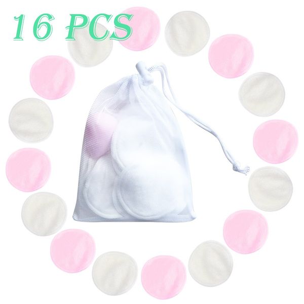 

16pcs reusable cotton pads make up facial remover soft facial skin care double layer wipes face pads nail art cleaning 9.28