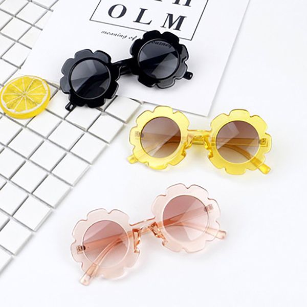 

fashion flower style kids sunglasses brand designer lovely round lens sun glasses girls boys party eyewear uv400 high quality, Blue