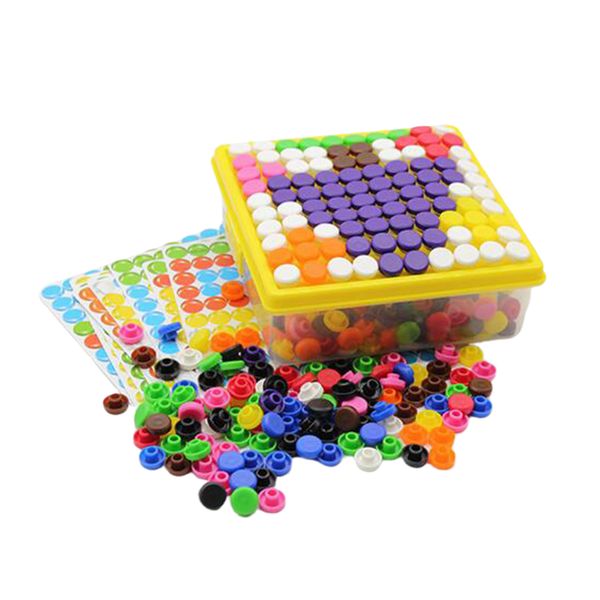 

500 pcs round pieces preschool learning toy color matching mosaic jigsaw set