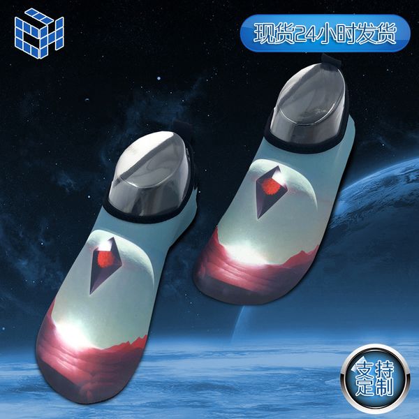 

factory direct selling customizable men and women beach diving shoes wading shoes anti-slip anti-pricks red foot patch skin pare