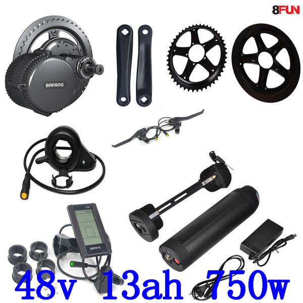 48V Bafang BBS02 750W 48V 8Fun Kit motore elettrico per bici Motore per bicicletta elettrica con batteria 48V 13AH Conversione bici elettrica