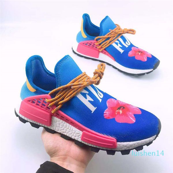 

human race hu trail x pharrell williams mens designer shoes solar pack afro holi blank canvas mens trainers women sports sneakers al14, Black
