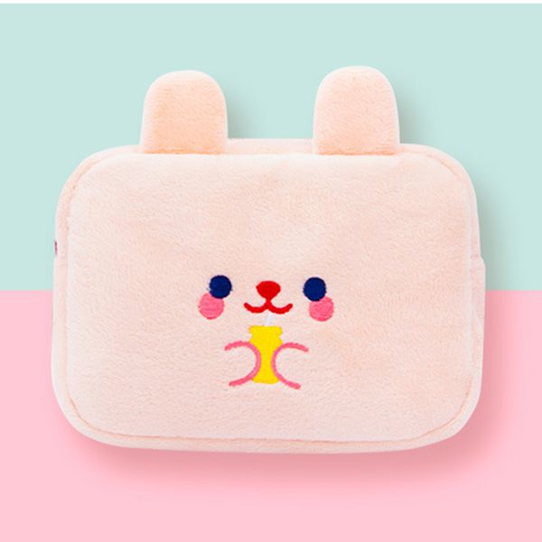 

cartoon plush data cable purse phone bag mobile power charger holder digital accessories case lt88