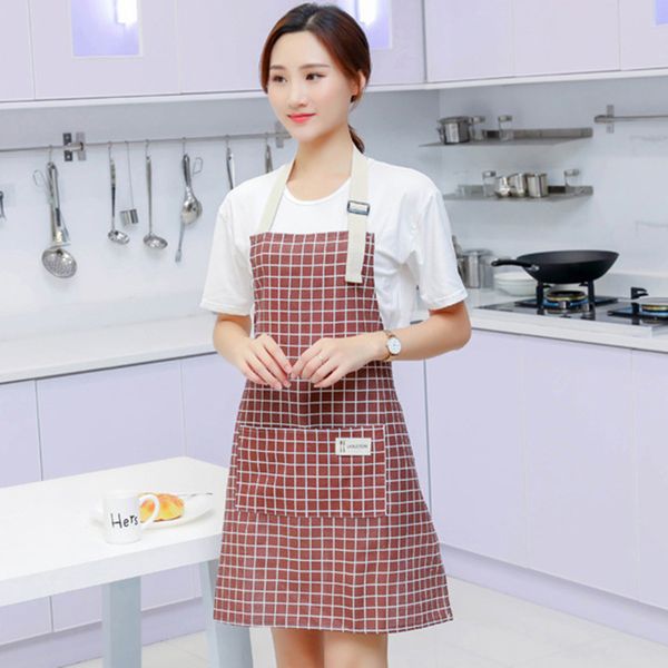 

1pc adjustable sleeveless apron for woman men bibs home cooking baking coffee shop cleaning aprons kitchen accessories