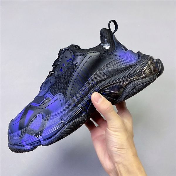 

paris house new graffiti retro women's thick sneakers men's casual shoes couple wild fashion tide shoes 06, Black
