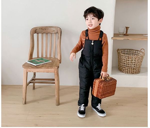 

дети ребенок девочки вниз брюки осень / зима детей вниз брюки утолщение нагрудник штаны мальчиков брюки хлопка ветрозащитный моды, Blue