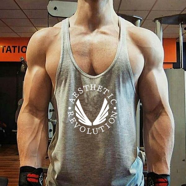 

men boys casual revolution printing tank vest bodybuilding stringer vest male special offer summer modern trend, White;black