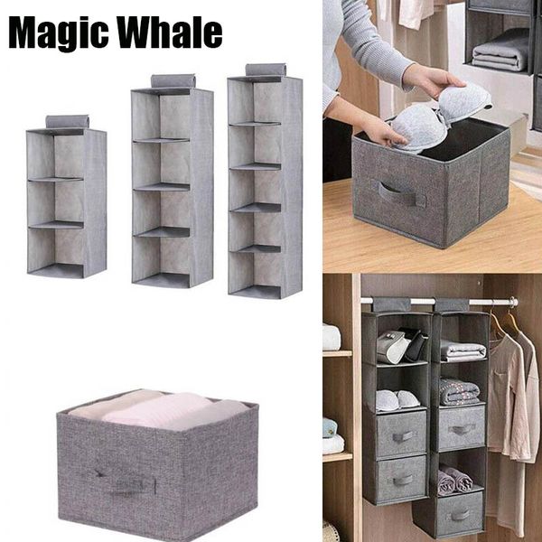 2019 Cotton Closet Wardrobe Cabinet Organizer Hanging Pocket