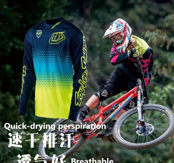 

fashion outdoor cycling bicycle set long-sleeved shirt mountain long-sleeved se off-road racing suit men s long-sleeved t-shirt, White;black