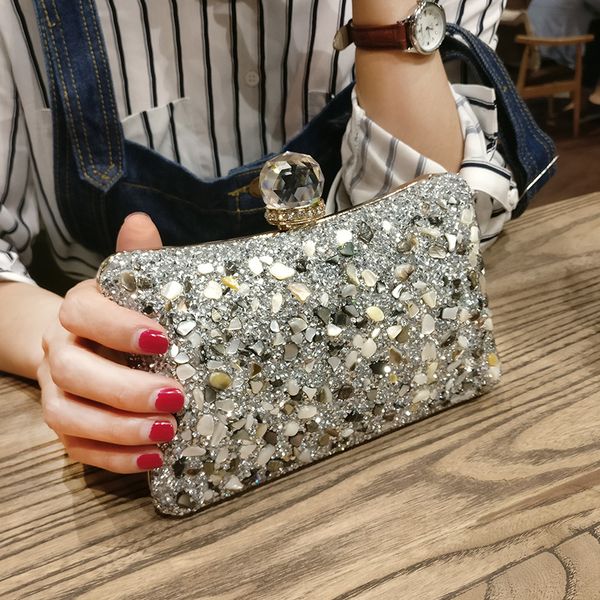 

women's wild evening bag 2018 new clutch night shiny shoulder messenger bags