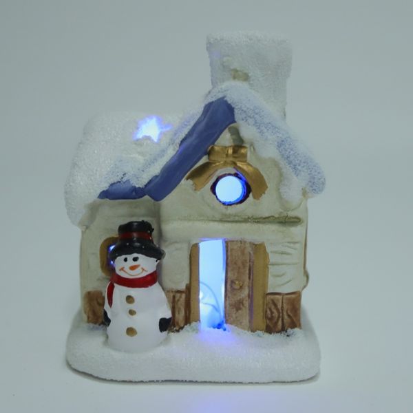 

resin christmas scene village houses town with clorful flashing led light battery operate christmas ornamnet other home decor