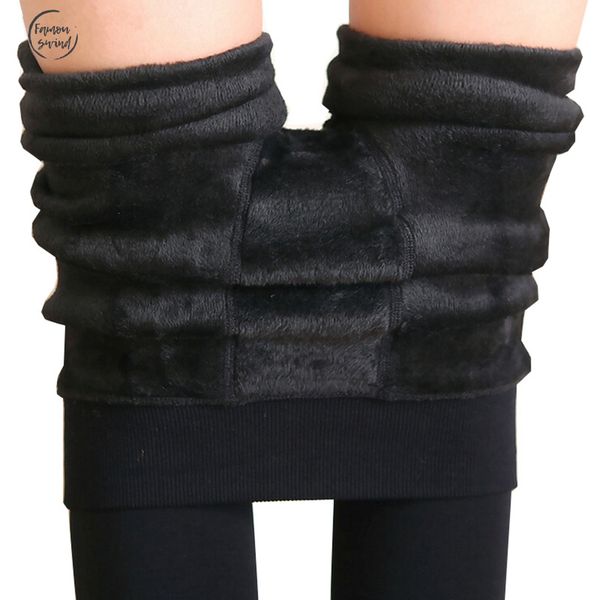 

плюс нового кашемир вскользь гетры для женщин девушек теплой зимы толстого яркого velvet вязаных тонкого леггинсы супер упругих брюк, Black